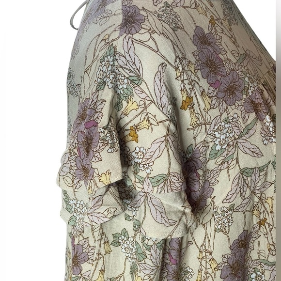 A.N.A. Cottagecore Prairie Woman’s 3/4 Sleeve Dress Cream Floral Large NWT - Picture 7 of 15